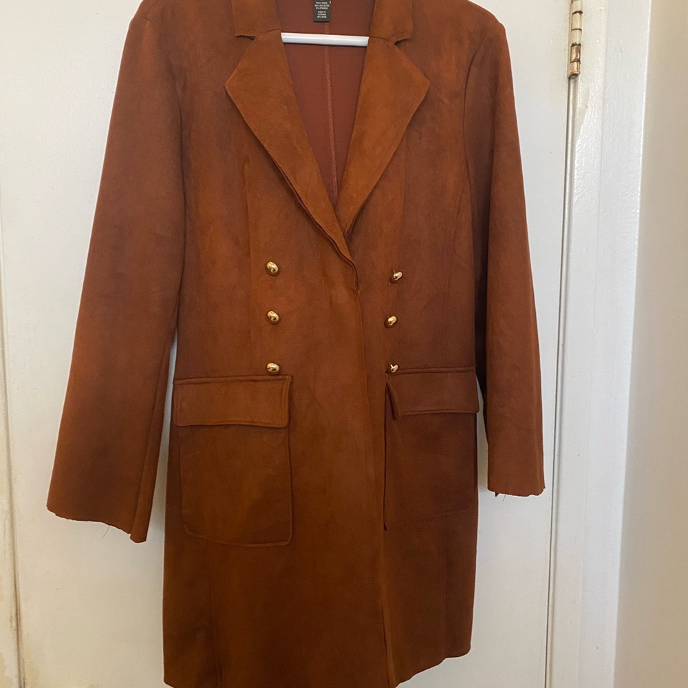 INC International Concepts Brown Blazer with Structured Shoulders